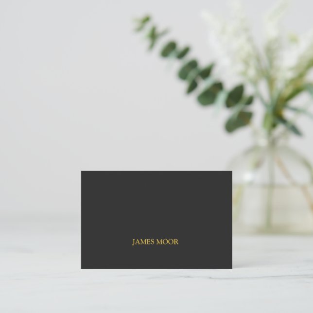 Schwarze Visitenkarte mit Goldschrift (Stehend Vorderseite)