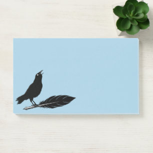 Schwarze Vögel Feder Stift Rabe Post-it Notes Klebezettel