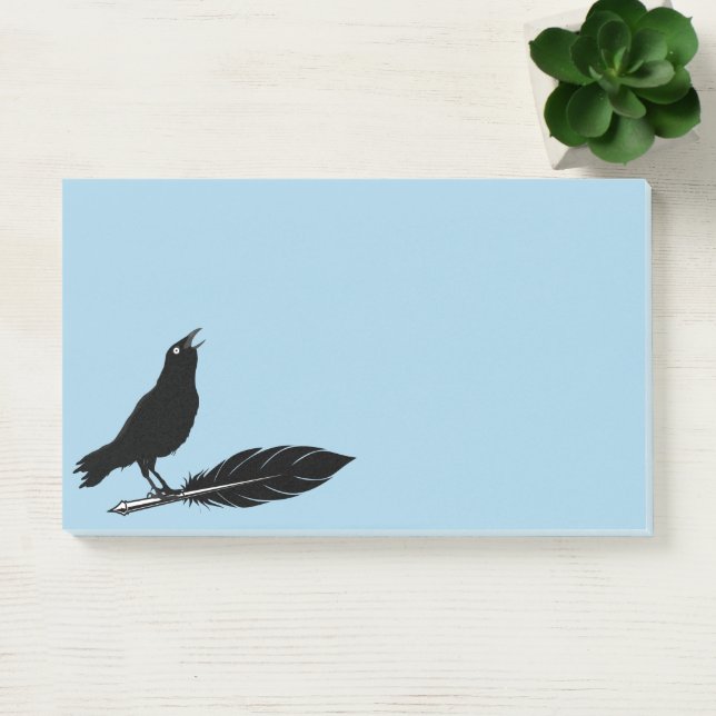 Schwarze Vögel Feder Stift Rabe Post-it Notes Klebezettel (Büro)