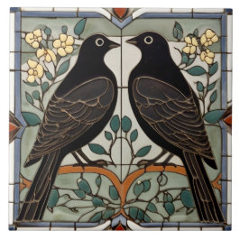 Schwarze Vögel Imitate gestanzte Glass Bird Couple Fliese