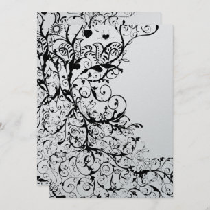 Schwarze Vögel & Wirbel Hochzeitsfeiern #31g Einladung