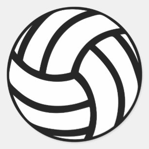 schwarze Volleyball-Ikone Runder Aufkleber