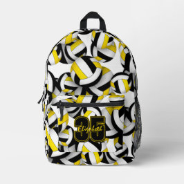 Schwarze Volleyballmannschaft - gemustert Bedruckter Rucksack