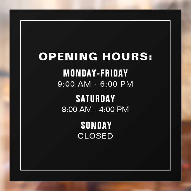 Schwarze Vorlage für das Öffnen von Geschäftslogos Fensteraufkleber (Blatt 2)