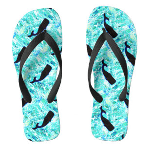 Schwarze Wale Blau Thunder_Cove Flip Flops