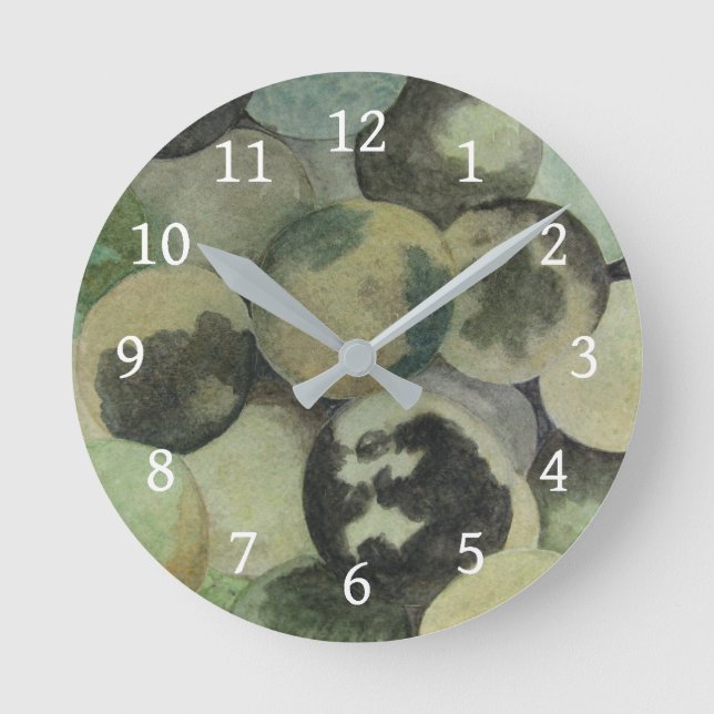 Schwarze Walnüsse Runde Wanduhr (Vorderseite)