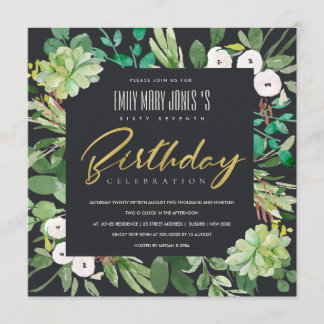 SCHWARZE WASSERFARBSCHEIBE JEDEN GEBURTSTAG EINLADUNG