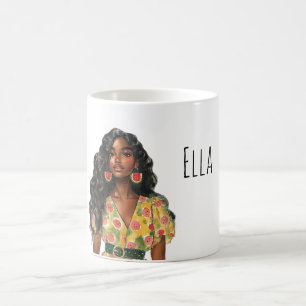 Schwarze Wassermelonen-Ohrringe für Frauen Kaffeetasse