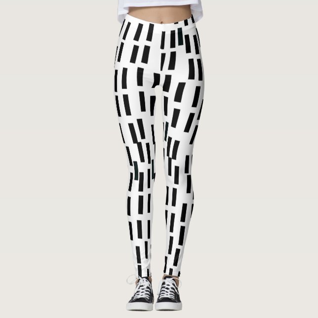 Schwarze Waves Leggings (Vorderseite)