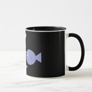 Schwarze Wecker-Tasse niedlicher Cartoon Fische Tasse