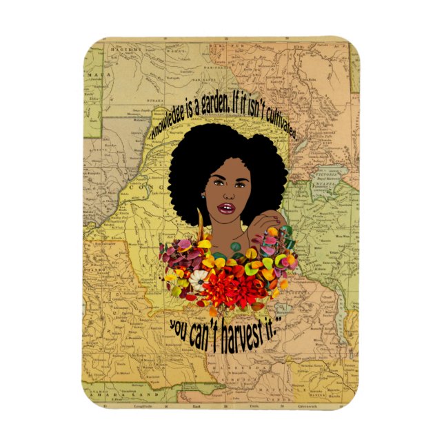 Schwarze Weibliche afrikanische Sprichwörter zitie Magnet (Vertikal)