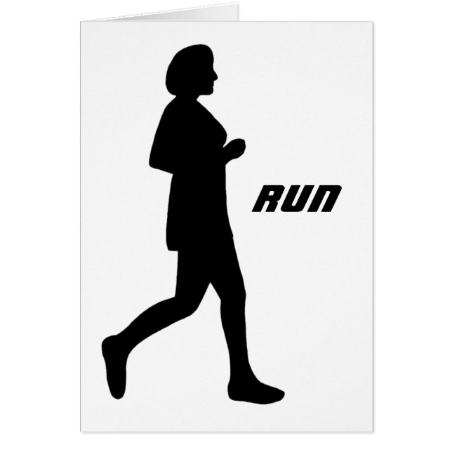 Schwarze weibliche Silhouette Runner Painting (Vorne)