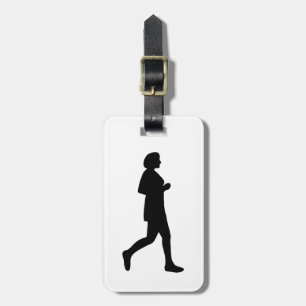 Schwarze weibliche Silhouette Runner Painting Gepäckanhänger