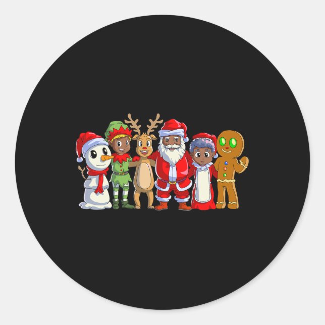 Schwarze Weihnachten nach Afrika Runder Aufkleber (Vorderseite)