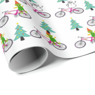 Schwarze Weihnachtsbäume Snowman Wrapping Paper Geschenkpapier