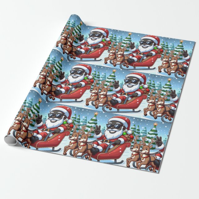 Schwarze Weihnachtsdekorationen - Wrapping Paper Geschenkpapier (Ungerollt)