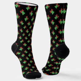 Schwarze Weihnachtsglocke Nahtloses Muster Socken