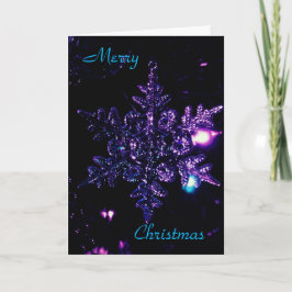 Schwarze Weihnachtskarte mit lila Stern Feiertagskarte