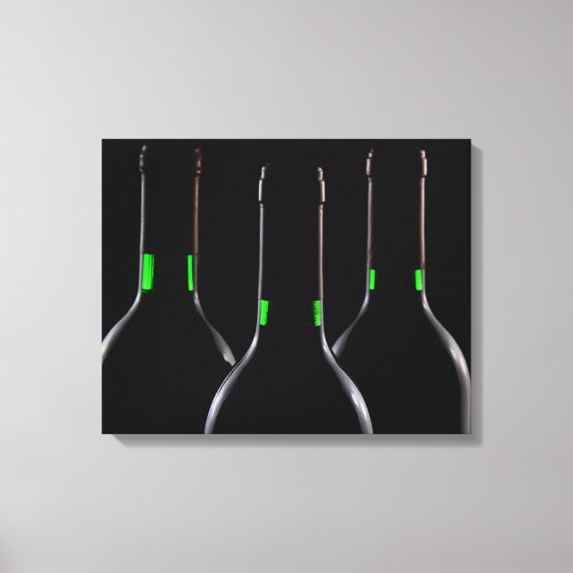 Schwarze Weinflaschen gepackte Canvas Prints Leinwanddruck (Vorderseite)