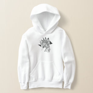 Schwarze weiße abstrakte Stammes-Tätowierungskunst Hoodie