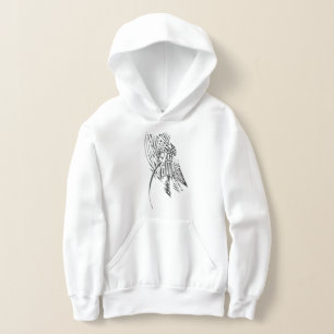 Schwarze weiße abstrakte Stammes-Tattoo-Kunst am A Hoodie