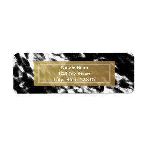 Schwarze Weiße & Faux-Gold Chic Moderne Adressaufk