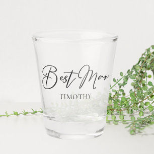 Schwarze Weiße Hochzeit Moderne Benutzerdefinierte Schnapsglas