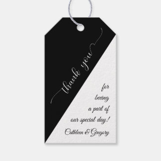 Schwarze weiße Kalligrafie-Schriftart Vielen Dank Geschenkanhänger