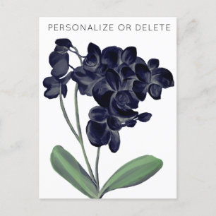 Schwarze weiße Orchidee Wasserfarbe Floral Persona Postkarte