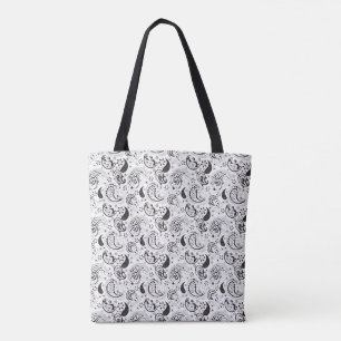 Schwarze weiße Paisley-Designertasche
