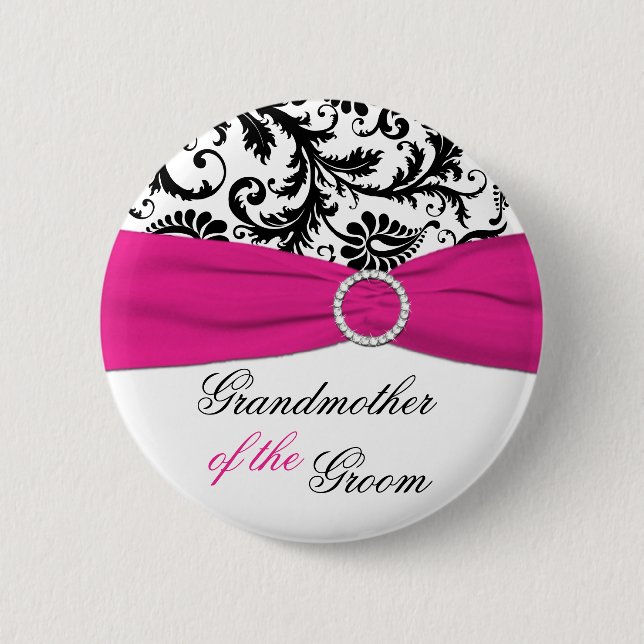 Schwarze, weiße, pinkfarbene Großmutter des Button (Vorderseite)