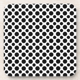 Schwarze Weiße Polka Punkte Groß und Klein Getränkeuntersetzer