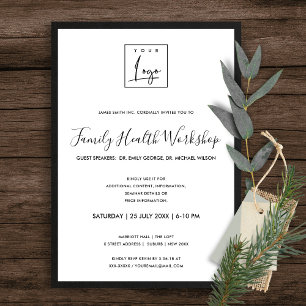 SCHWARZE & WEISSE SEIDE IHR LOGO WORKSHOP-GALA-VER EINLADUNG