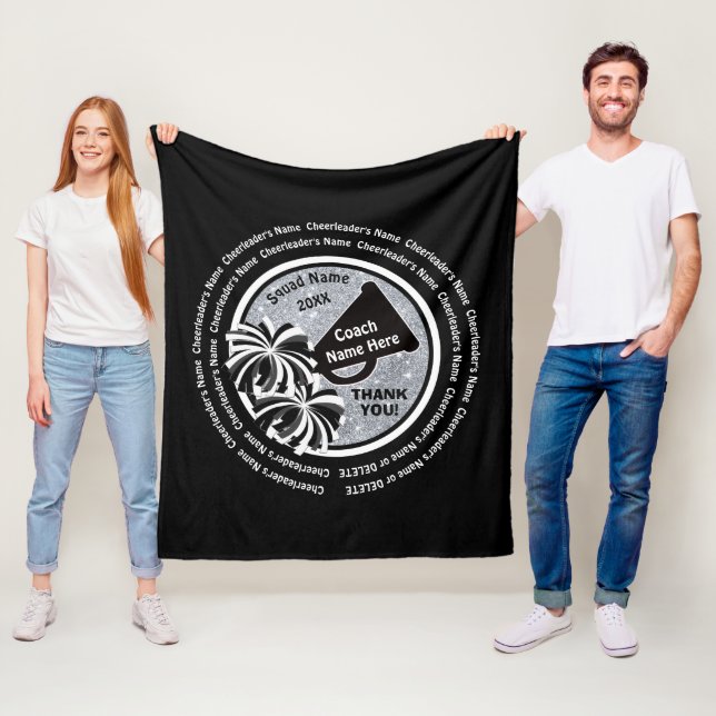 Schwarze, weiße, silberne fleecedecke (Beispiel)