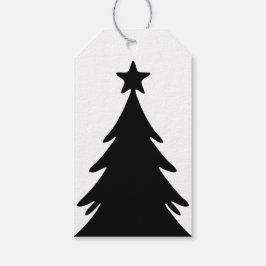 Schwarze & Weiße umkehrbare Doodle-Weihnachtsbaum- Geschenkanhänger