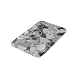 Schwarze, weiße und graue Terrazzo-Foto-Kunst Badematte
