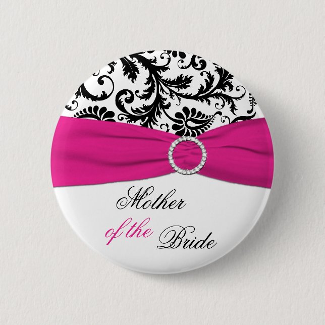 Schwarze, weiße und pinkfarbene Mutter des Button (Vorderseite)