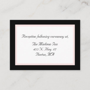 Schwarze, weiße und rosa begleitkarte