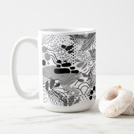 schwarze, weiße, verlaufende abstrakte Design-Tass Kaffeetasse