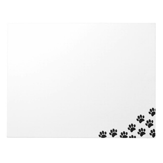 Schwarze Welpen-Pfotenabdrücke Custom Notizblock (Vorderseite)
