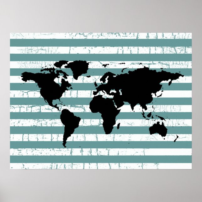 Schwarze Welt mit Streifen Poster (Vorne)