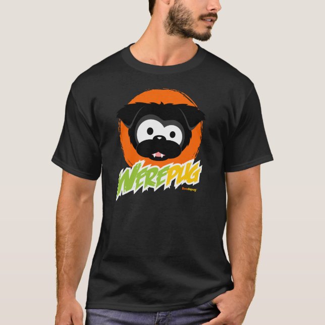 Schwarze WerePug Dunkelheits-T-Shirts T-Shirt (Vorderseite)