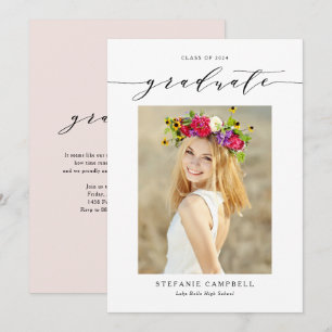 Schwarze whimsi Schrift 2026 Foto-Abschluss Ankündigung