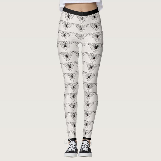 Schwarze Widow-Spinne mit roten Markierungen im Dr Leggings (Vorderseite)