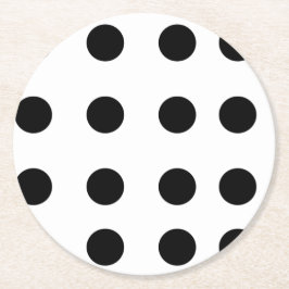 Schwarze Wiederholungspunkte Runder Pappuntersetzer