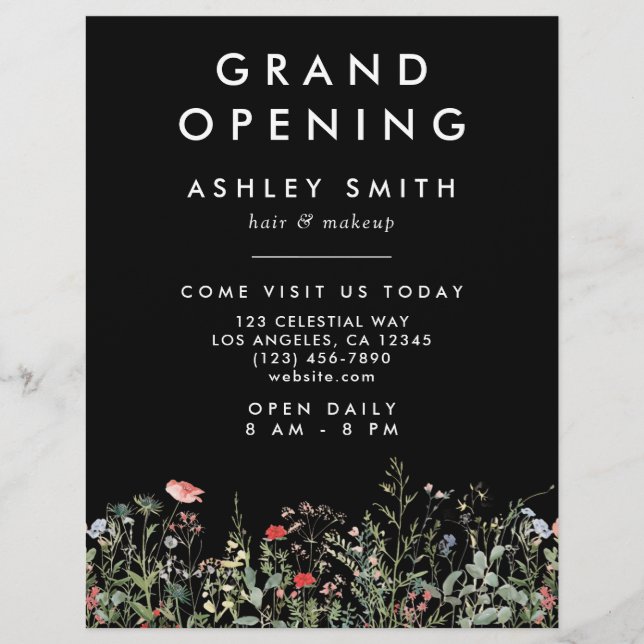 Schwarze Wildblume Flyer (Vorne)