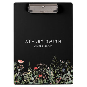 Schwarze Wildblume Klemmbrett