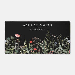 Schwarze Wildblume Schreibtischunterlage