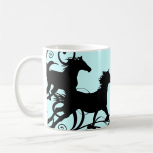 Schwarze Wildpferde Kaffeetasse