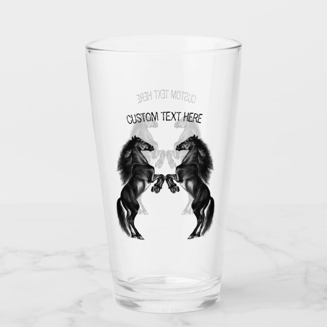 Schwarze Wildpferde - Text hinzufügen / Farbe hinz Glas (Vorderseite)